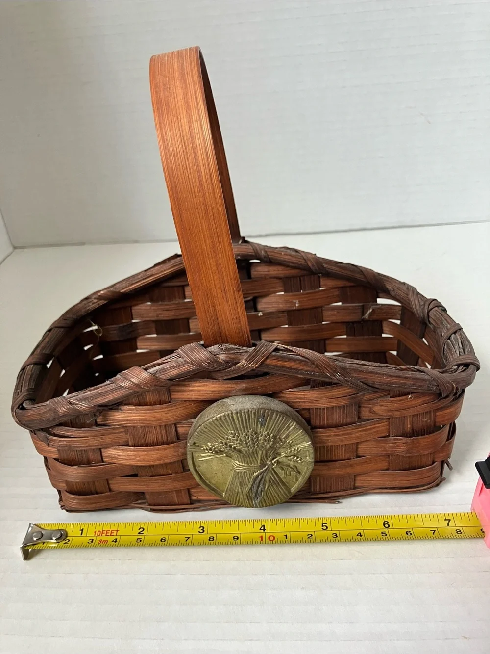 Vintage Brown Woven Duck & Handle Small Baskets Set Brown 5 to 8 Inches Each